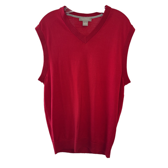 Daniel Cremieax Red Wool Red Sweater Vest Size L - Picture 1 of 10